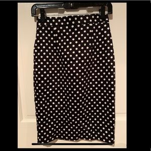 Forever 21 Black Polkadot Pencil Skirt